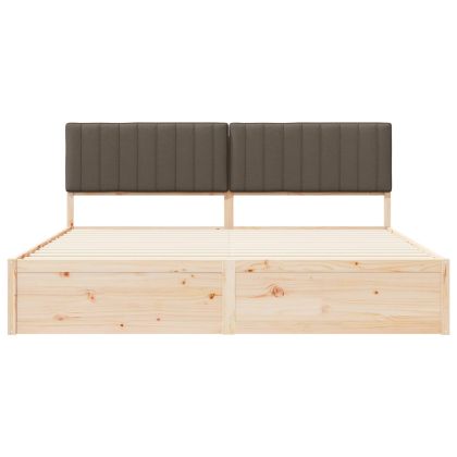 Леглова рамка с тапицирана гръбна част Таупе 200 x 200 cm