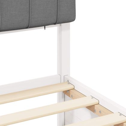 Леглова рамка с тапицирана гръбна част Светлосиво 200 x 200 cm