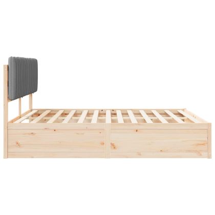 Леглова рамка с тапицирана гръбна част Светлосиво 180 x 200 cm