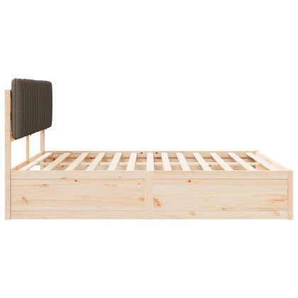 Леглова рамка с тапицирана гръбна част Таупе 180 x 200 cm