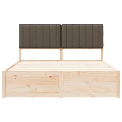 Леглова рамка с тапицирана гръбна част Таупе 160 x 200 cm