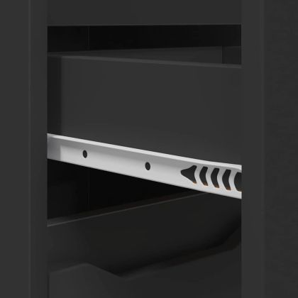 Комплект мебели за баня с чекмедже 4 pcs Черно Инженерно дърво