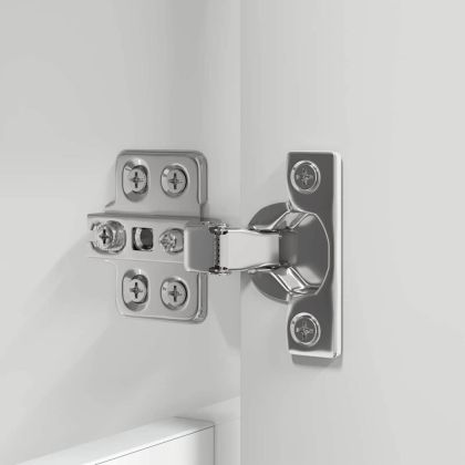 Комплект мебели за баня 3 pcs Лъскаво бяло Инженерно дърво