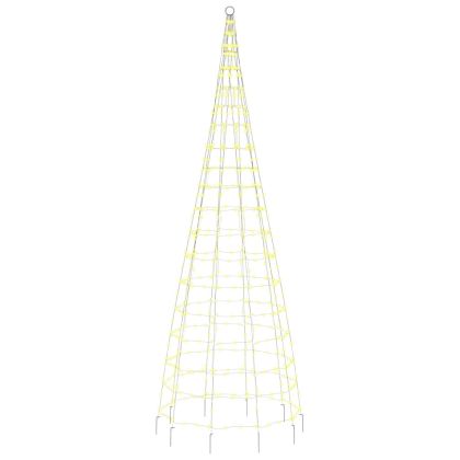 LED коледна елха на флагшток 550 светодиода топло бяло 300 см