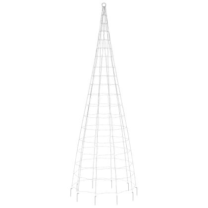 LED коледна елха на флагшток 550 светодиода топло бяло 300 см