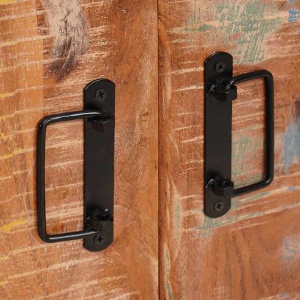 Стъклена витрина с врати Солидно рециклирано дърво и метал