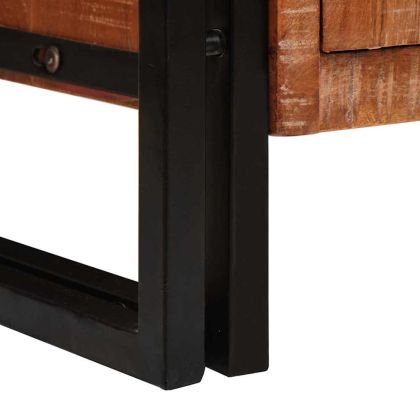 Стъклена витрина с врати Солидно рециклирано дърво и метал