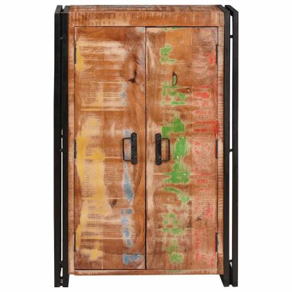 Витрина с врати Кафяво Солидно рециклирано дърво и метал