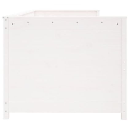 Дневно легло без матрак, бял, 90x200 см, борово дърво масив