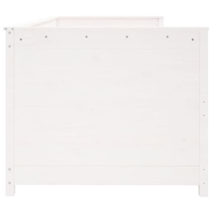 Дневно легло без матрак бяло 75x190 cm масивна дървесина бор