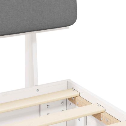 Леглова рамка с тапицирана гръбна част Светлосиво 140 x 200 cm