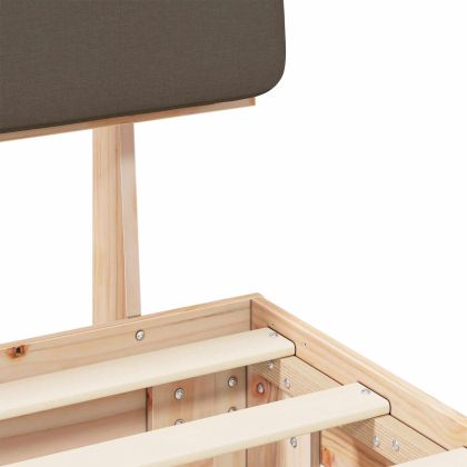 Леглова рамка с тапицирана гръбна част Таупе 135 x 190 cm