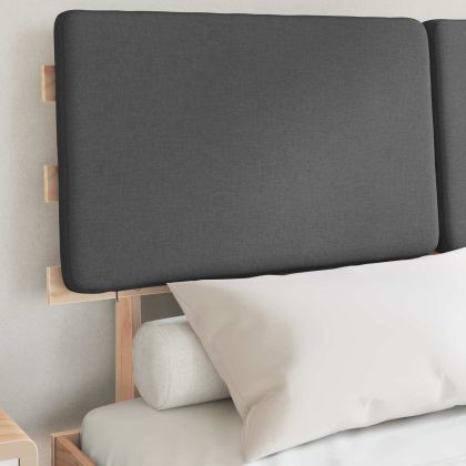 Леглова рамка с тапицирана гръбна част Тъмен сив 120 x 190 cm