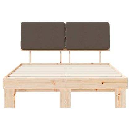 Леглова рамка с тапицирана гръбна част Таупе 120 x 190 cm