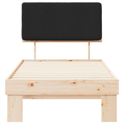 Леглова рамка с тапицирана гръбна част Черно 90 x 200 cm