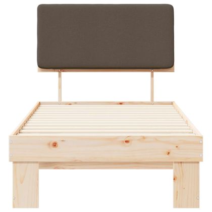 Леглова рамка с тапицирана гръбна част Таупе 75 x 190 cm