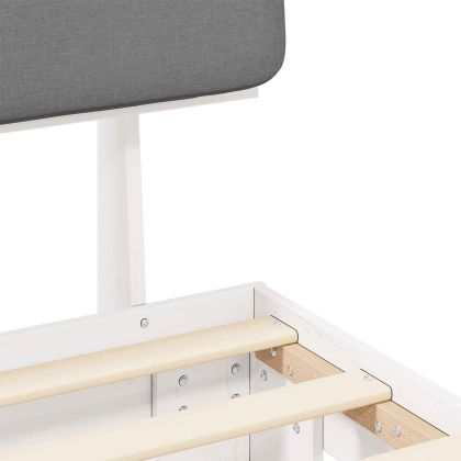 Леглова рамка с тапицирана гръбна част Светлосиво 75 x 190 cm