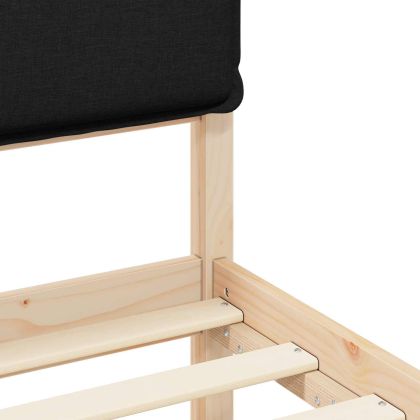 Леглова рамка с тапицирана гръбна част Черно 140 x 200 cm