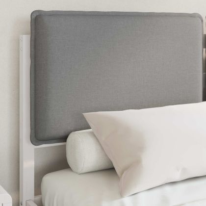 Леглова рамка с тапицирана гръбна част Светлосиво 120 x 200 cm