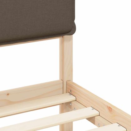 Леглова рамка с тапицирана гръбна част Таупе 120 x 190 cm