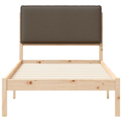Леглова рамка с тапицирана гръбна част Таупе 90 x 200 cm