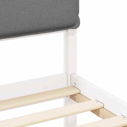 Леглова рамка с тапицирана гръбна част Светлосиво 90 x 190 cm