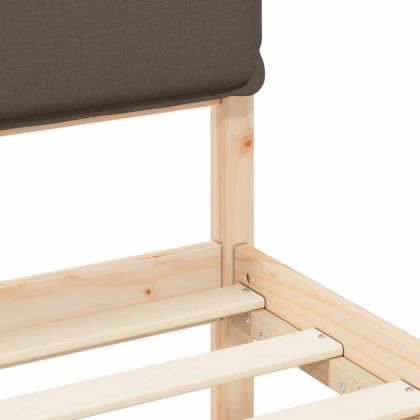 Леглова рамка с тапицирана гръбна част Таупе 75 x 190 cm