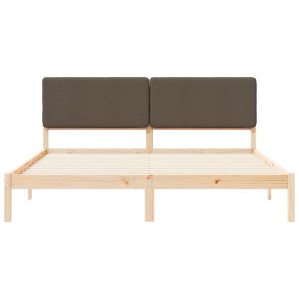 Леглова рамка с тапицирана гръбна част Таупе 180 x 200 cm
