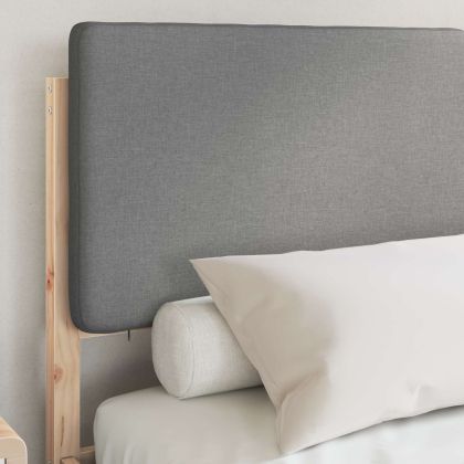 Леглова рамка с тапицирана гръбна част Светлосиво 150 x 200 cm