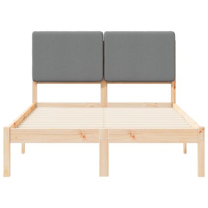 Леглова рамка с тапицирана гръбна част Светлосиво 120 x 200 cm