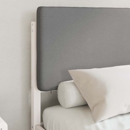 Леглова рамка с тапицирана гръбна част Светлосиво 120 x 200 cm