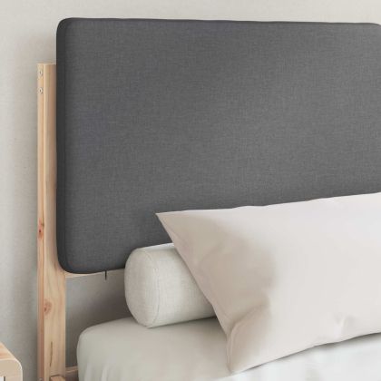 Леглова рамка с тапицирана гръбна част Тъмен сив 140 x 190 cm