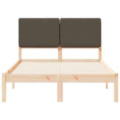 Леглова рамка с тапицирана гръбна част Таупе 120 x 190 cm