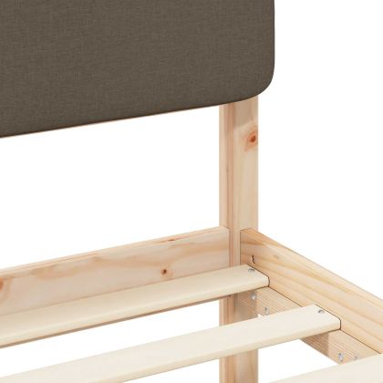 Леглова рамка с тапицирана гръбна част Таупе 120 x 190 cm