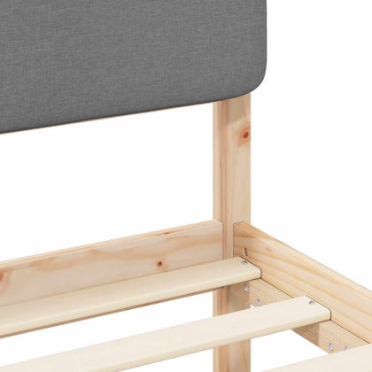 Леглова рамка с тапицирана гръбна част Светлосиво 100 x 200 cm