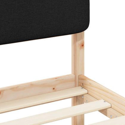 Леглова рамка с тапицирана гръбна част Черно 100 x 200 cm