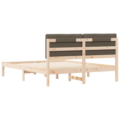 Леглова рамка с тапицирана гръбна част Таупе 150 x 200 cm