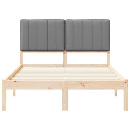 Леглова рамка с тапицирана гръбна част Светлосиво 120 x 190 cm