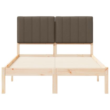 Леглова рамка с тапицирана гръбна част Таупе 120 x 190 cm