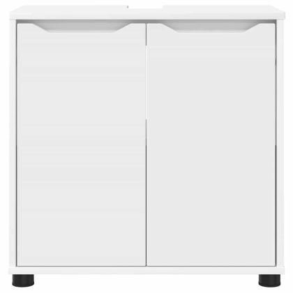 Шкаф за баня с мивка Бяло 60 x 30 x 60 cm Инженерно дърво