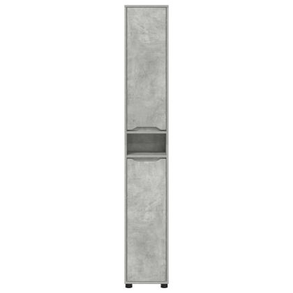 Шкаф за баня Циментено сиво 30,5 x 30 x 195 см Инженерно дърво