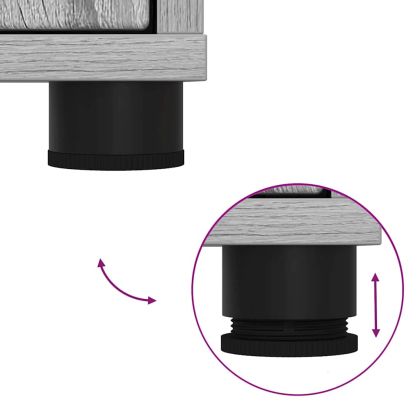 Шкаф за баня Сив Сонома 30,5 x 30 x 195 см Инженерно дърво