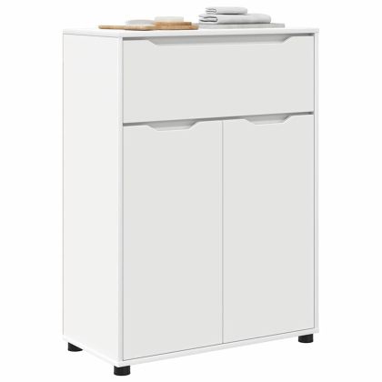 Шкаф за баня с рафт Бяло 72,5 x 36,5 x 100 см Инженерно дърво