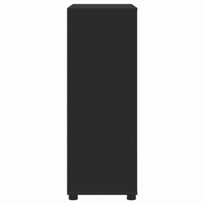 Шкаф за баня с рафт Черно 72,5 x 36,5 x 100 см Инженерно дърво