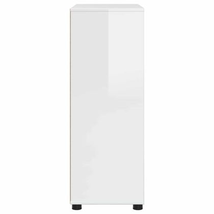 Шкаф за баня Лъскаво бяло 72,5 x 36,5 x 100 см Инженерно дърво