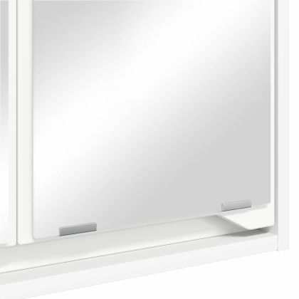 Шкаф с огледало за баня Бяло 60 x 20 x 60 cm Инженерно дърво