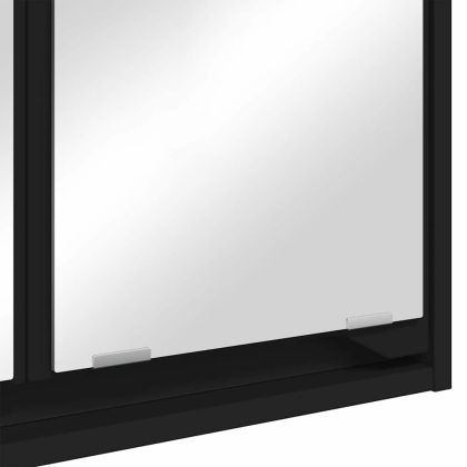 Шкаф с огледало за баня Черно 60 x 20 x 60 cm Инженерно дърво