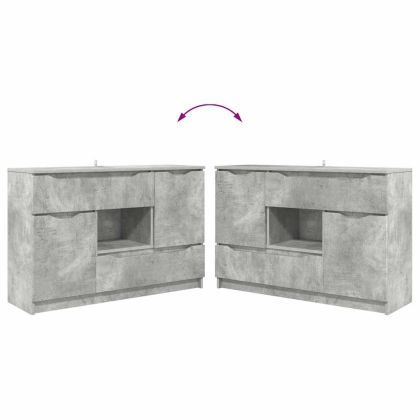 Служебен шкаф Циментено сиво 100 x 30 x 65,6 Инженерно дърво