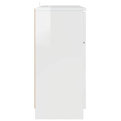 Служебен шкаф Лъскаво бяло 100 x 30 x 65,6 Инженерно дърво