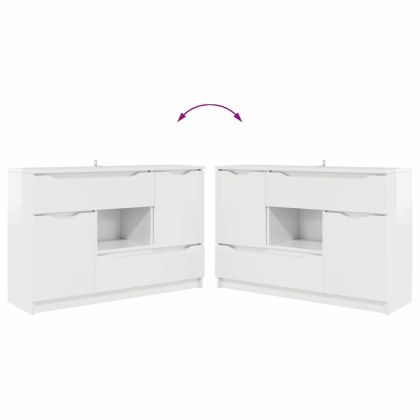 Служебен шкаф Лъскаво бяло 100 x 30 x 65,6 Инженерно дърво